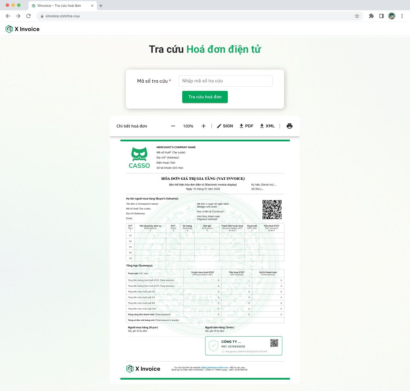 Trang chủ tra cứu xinvoice