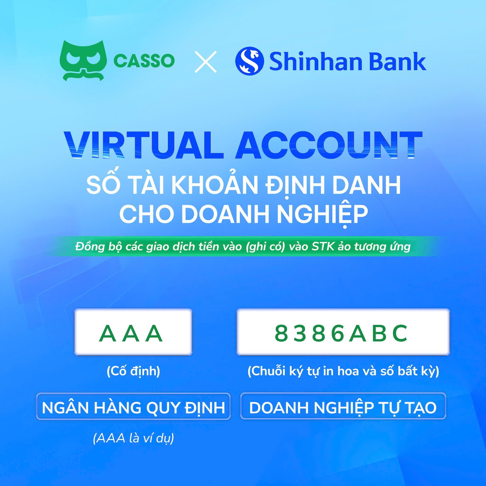 Casso chính thức kết nối ShinhanBank Biz VA