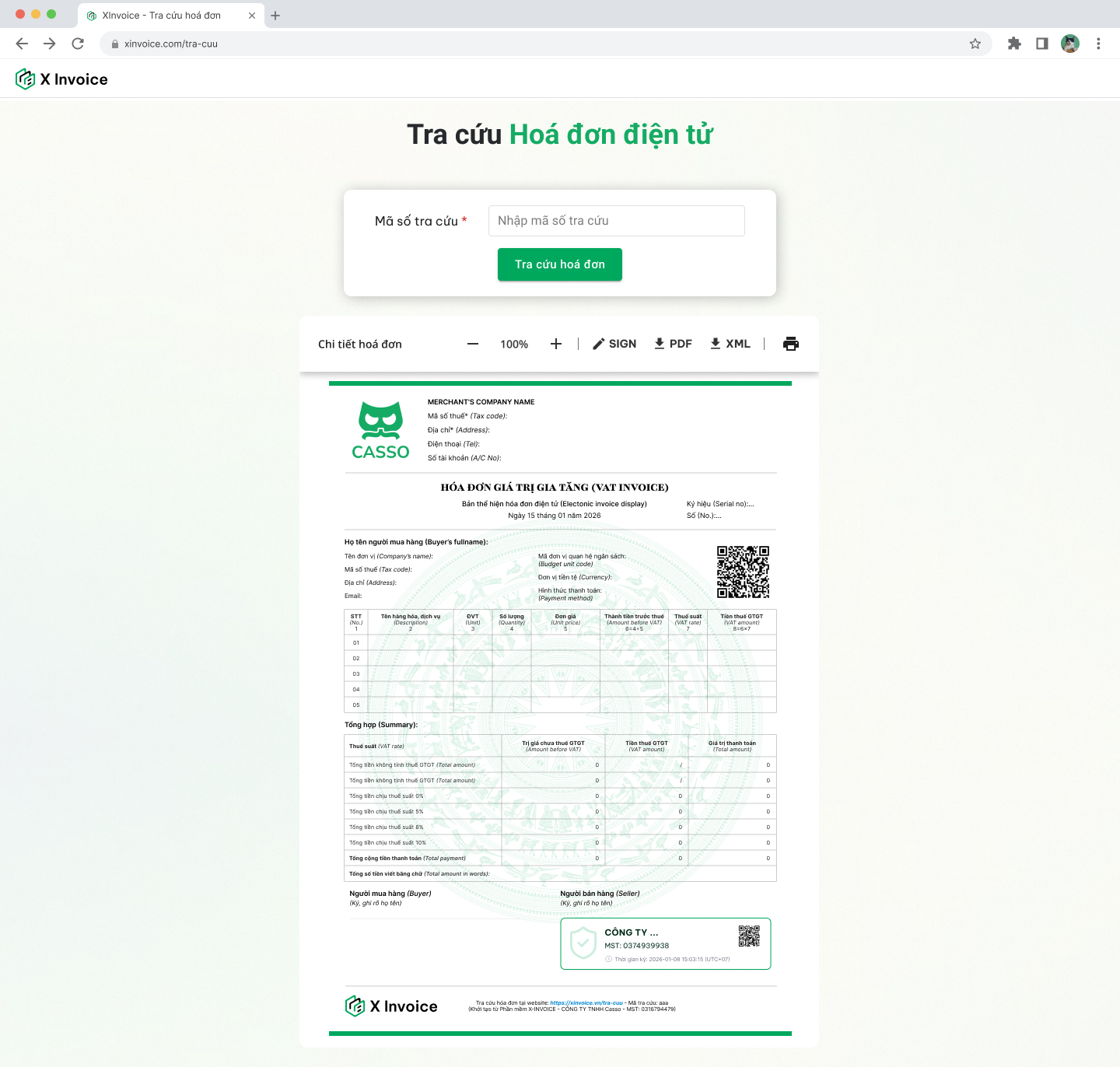 Trang chủ tra cứu xinvoice